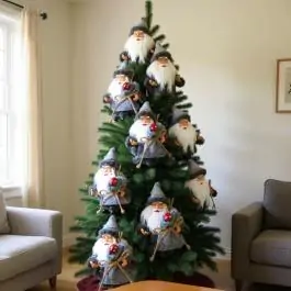 Deda Mraz sivi 13cm Deco Santa