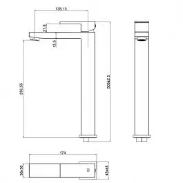 Quadro visoka baterija za lavabo ST2532-1BL Diplon