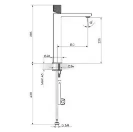 Baterija za lavabo L - hladna voda 254109BG ROSAN