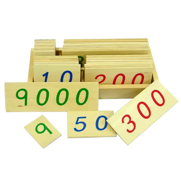 Montesori Drvene numeričke pločice 1-9000 manje sa kutijom