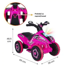 Motor-guralica za decu akumulator 2u1 Safari 6V pink