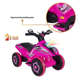 Motor-guralica za decu akumulator 2u1 Safari 6V pink