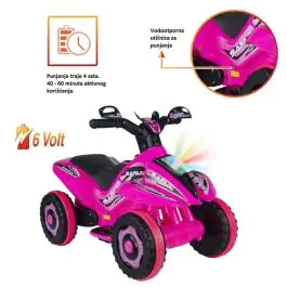 Motor-guralica za decu akumulator 2u1 Safari 6V pink