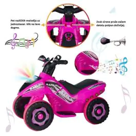 Motor-guralica za decu akumulator 2u1 Safari 6V pink