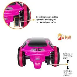 Motor-guralica za decu akumulator 2u1 Safari 6V pink