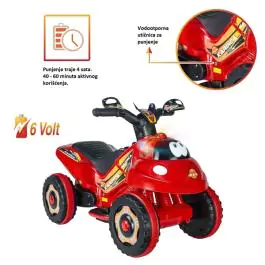 Motor-guralica za decu akumulator 2u1 Face 6V crveni