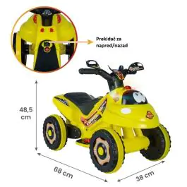 Motor na akumulator-guralica 2u1 Face 6V žuti