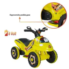 Motor na akumulator-guralica 2u1 Face 6V žuti