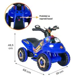 Motor na akumulator-guralica 2u1 Face 6V plavi