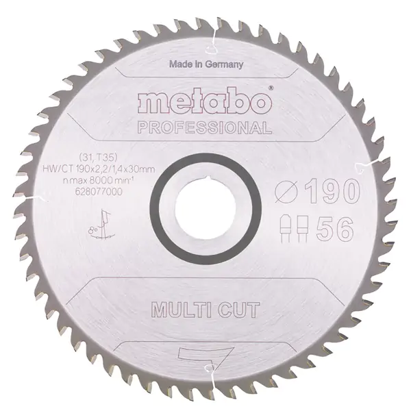 Metabo List kružne testere za drvo professional HV/CT 190x30 Z56 - proizvod na akciji