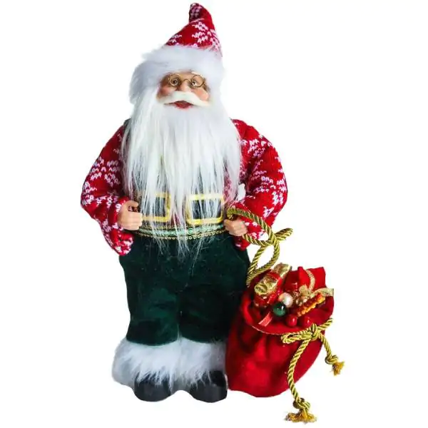 Deda Mraz crveni sa vrećom 30cm Deco Santa