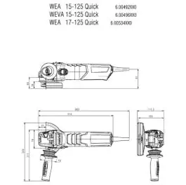 Metabo ugaona brusilica 1700W 125mm WEV 17-125 QUICK