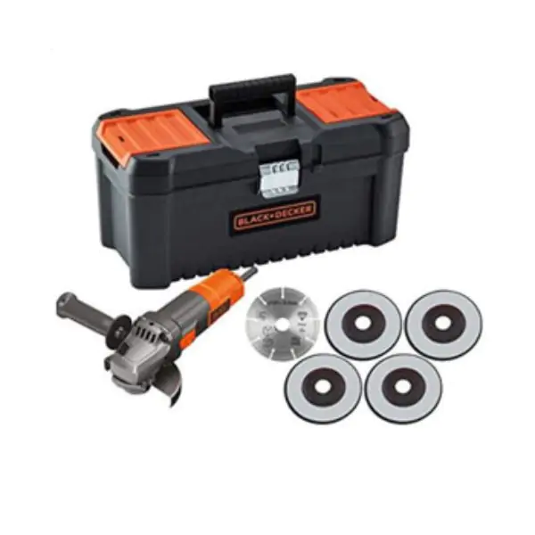 Black & Decker ugaona brusilica 900W, ploča 125 mm + 5 ploča BEG220KA5 - proizvod na akciji