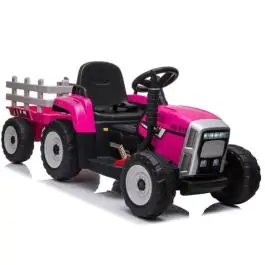 Dečiji traktor sa prikolicom na akumulator 261 pink