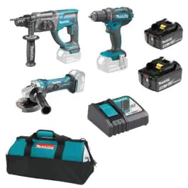 Makita aukumulatorski LTX set alata DDF482Z + DHR202Z + DGA452Z 18V; 1x3,0 Ah; 1x5,0 Ah + torba