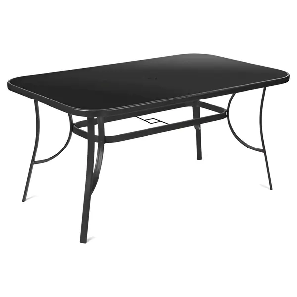 Baštenski sto crno staklo/metal crni FDZN 5030