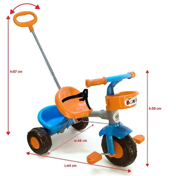 Tricikl za decu Boni sa ručkom oranž