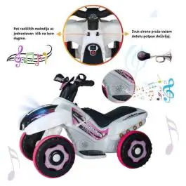 Dečiji motor guralica na akumulator  2u1 Ranger pink