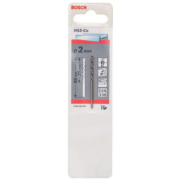 Burgija za metal HSS-Co, DIN 338 Bosch 2608585840, 2 x 29 x 49 mm