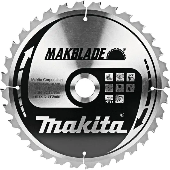 Makita list testere za drvo MAKBlade Plus 260x30x32z B-08931 - proizvod na akciji