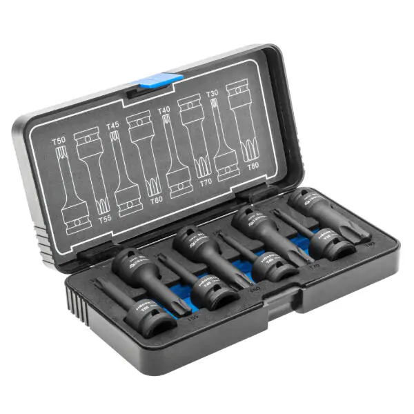 Hogert HT6R002 set udarnih nasadnih ključeva torx 1/2"