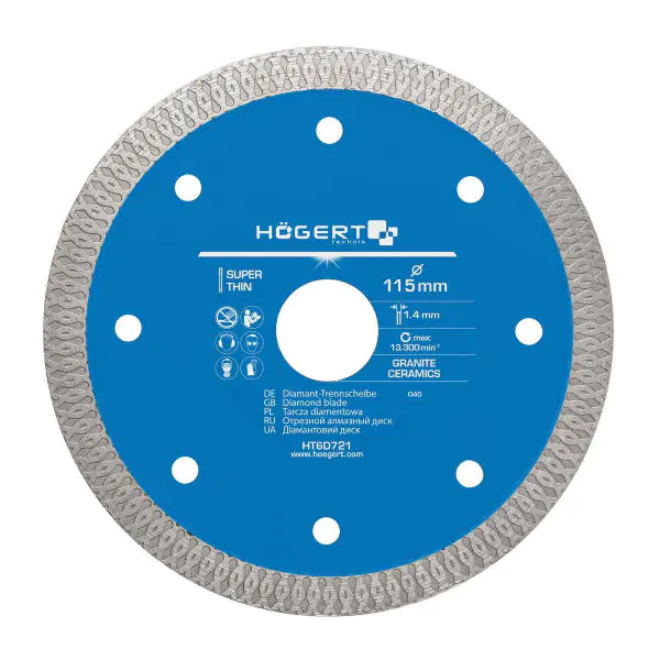Hogert HT6D721 rezni dijamantni disk 115 mm, za rezanje keramike
