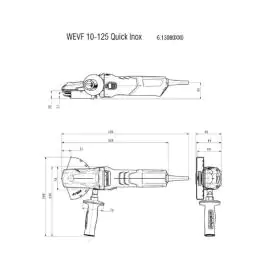 Metabo ugaona brusilica sa ravnom glavom WEVF 10-125 Quick Inox