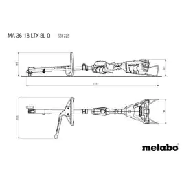 Metabo akumulatorski multifunkcijski trimer MA 36-18 LTX BL Q