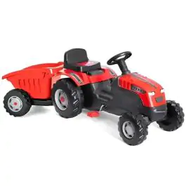 Dečiji traktor sa prikolicom na pedale 959 crveni