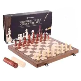 Drveni šah i dame 2u1