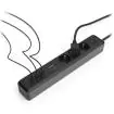 Produžni kabl 3 utičnice, 2xUSB-C/1xUSB-A 100W, PD prekidac, 1.4m, crn