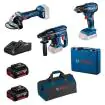 Bosch Akumulatorski set GSR 185-Li + GWS 180-Li + GBH 180-Li 18V, 2x4,0Ah