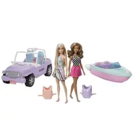 Barbie set sa vozilima i dve lutke