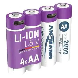Punjive Li-Ion baterije 1.5V 2000mAh AA USB tip C ulazom za punjenje Ansmann 4 kom