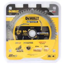 DeWalt DT99570 list za kružnu testeru 216mm, 60 zuba – za akumulatorske alate