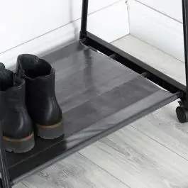 Stalak za odecu sa dve police i 4 tockica 88 x 44 x 160 cm Vilde