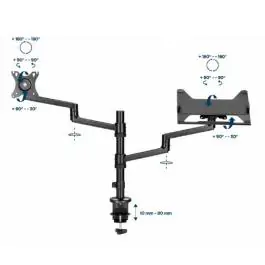 MA-DA-04 Gembird Podesivi stoni drzač za monitor tilt, 17-32 max.8kg + nosač za laptop