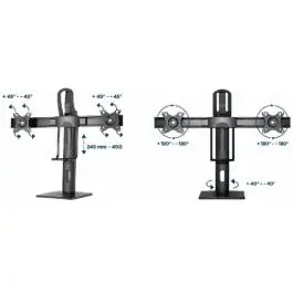 Gembird MS-D2-01 – Podesivi stoni nosač za dva monitora 17–27"