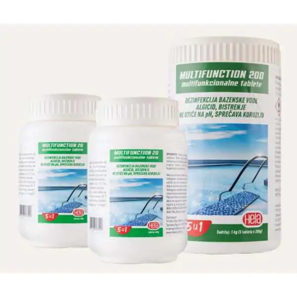 Hela Multifunction 200 tablete za bazen 1 kg – Multifunkcionalne 5u1 hlorne tablete