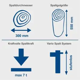 Scheppach HL730 vertikalni elektro cepač drva 230V, 3000W, 7t, hod 495 mm