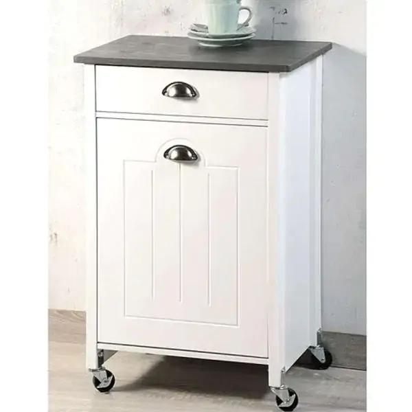 Kesper KSP25527 višenamenski ormarić sa točkićima sa 2 kante za otpatke beli