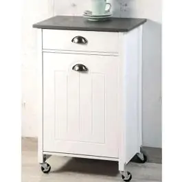 Kesper KSP25527 višenamenski ormarić sa točkićima sa 2 kante za otpatke beli