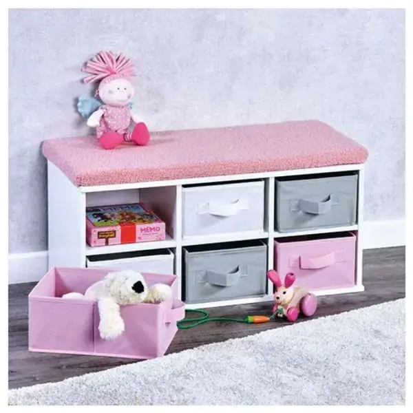 Kesper KSP17739 dečija klupa sa fiokama 33x68x29,5cm belo roza