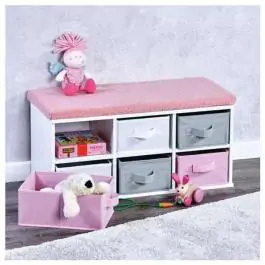 Kesper KSP17739 dečija klupa sa fiokama 33x68x29,5cm belo roza