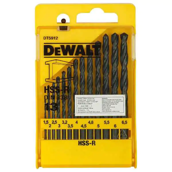 DeWalt DT5912 set HSS-R burgija 1.5–6.5 mm (13 komada) - proizvod na akciji