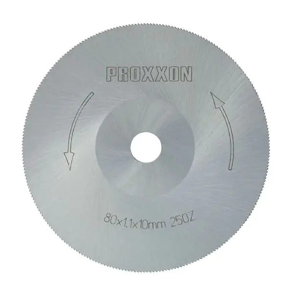 Proxxon list kružne testere 80×1,1×10 mm – 250 zuba za drvo, laminate i kompozite