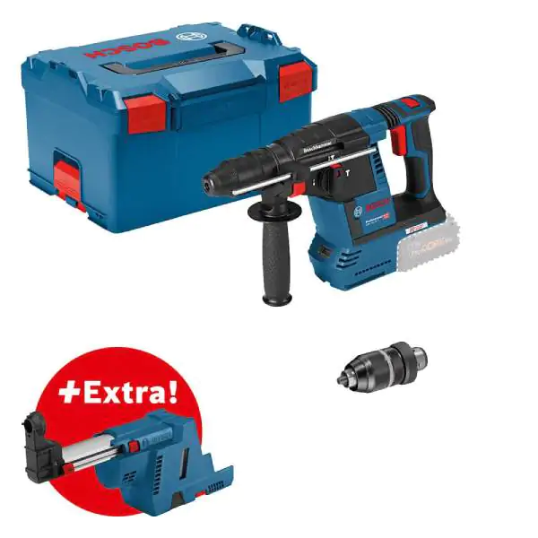 Bosch Akumulatorska SDS-Plus bušilica GBH 18V-26 F Solo bez baterije i punjača + adapter za usisavanje GDE 18V-16 u L-Boxx 238 - proizvod na akciji