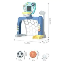 Gem Toys Sports World 3-u-1 podesivi set za unutrašnju igru – košarka, fudbal i golf