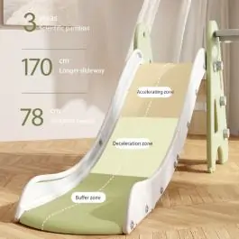 Dečiji tobogan sa košem zeleno beli