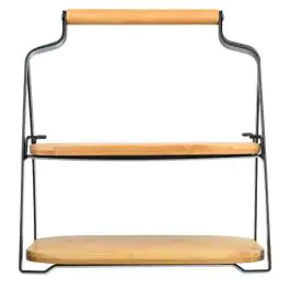 ESTIA ES01-20811 poslužavnik za serviranjena 2 nivoa bambus metal 20X26X28 cm